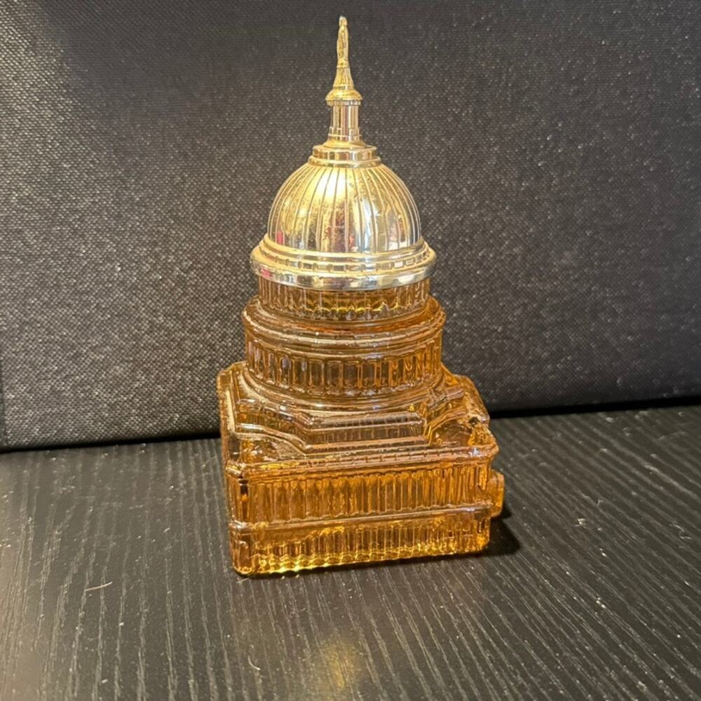 Avon Capital Building Full Leather Aftershave Decanter Bottle